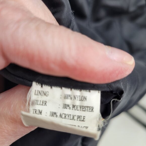 Leather Limited Black Faux Fur Trimmed Mens Jacket Size M Zipper FLAW - Picture 10 of 10